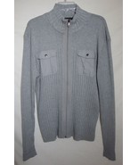 INC Full Zip Cardigan Sweater MEN Gray International Concepts Long Sleev... - $50.81 CAD