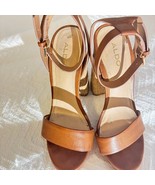 ALDO Brown 5&quot; Block Heel Sandals Size 7 Ankle Strap Espadrille Style - €21,39 EUR