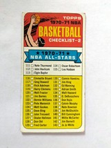 1970-71 Topps NBA Basketball Card Checklist #2 Unchecked - £7.11 GBP