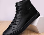 Black Warm Fur Men Boots New Fashion Genuine Leather Men Boots Winter Wa... - £78.04 GBP