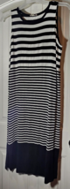 Loft Dress Size Large Black and White Stiped &quot;44 Long - $9.89