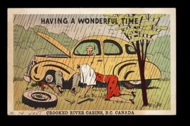 1950 HAVING A WONDERFUL TIME Crooked River Cabins B.C. CANADA posted mes... - $4.90