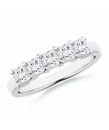 ANGARA 1 Ct Five Stone Princess Diamond Wedding Band for Her in 14K Gold - £2,372.84 GBP