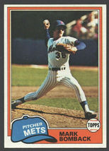 New York Mets Mark Bomback 1981 Topps Baseball Card 567 nr mt - £0.39 GBP