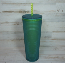 Starbucks Jelly Grid 24 oz Venti  Tumbler w/ Straw Blue Green Teal Matte - $12.05