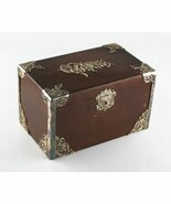 Vintage Bois Cigare Boite Humidor / Métal Doublure &amp; Antique Silverplate - $25,122.70 MXN