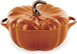 Ceramic Pumpkin Dish, .5 Qt, 16-oz, Burnt Orange, Oven Safe - £37.10 GBP