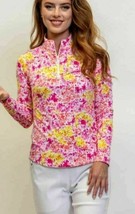 Nwt Ladies Ibkul Colleen Pink Long Sleeve Mock Golf Shirt Size Xxl - £45.63 GBP
