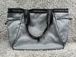 Victorias Secret Tote Bag Gray Sport Cinch Silver Top Handle Shopping Bag - £18.57 GBP