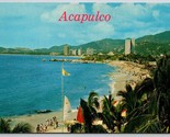 Beach View Condesa Del Mar Hotel Acapulco Mexico UNP Chrome Postcard I16 - £2.79 GBP