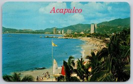 Beach View Condesa Del Mar Hotel Acapulco Mexico UNP Chrome Postcard I16 - £2.80 GBP
