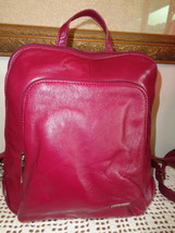 Wilsons Leather Pelle Studio Cranberry Leather Backpack Handbag Tote Bag - £27.64 GBP