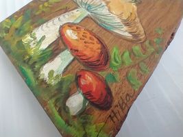 Hand Painted Driftwood Art by Hilda from Florida - Frogs and Mushrooms Set of 2 image 3