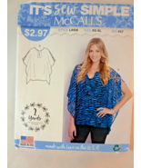 McCalls Pattern 9456 Poncho Top Adult Size XS S M L XL Uncut - $9.49 CAD