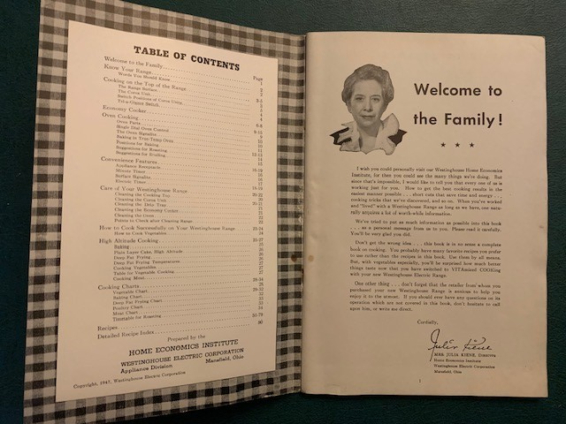 WESTINGHOUSE Electric Range - Cookbook User Manual Guide - Vintage - 50s Style Item image 3