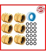 Durable 6-Pc Solid Brass Hose Adapter Set - Double Female 3/4&quot; GHT Conne... - $681.15 MXN