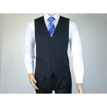 Men Suit ADOLFO 3Pc 100% Soft Wool Vested Business Formal 2 Button 1608 Charcoal image 4