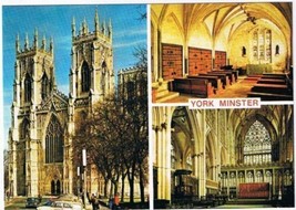 England Postcard York Minster West Front Zouche Chapel Choir Multi View - £2.82 GBP