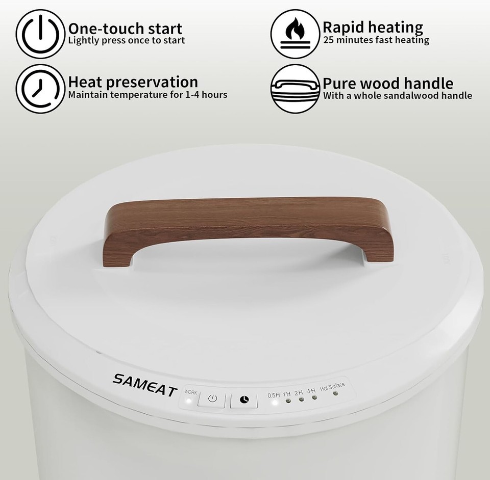 Extra Large Heated Towel Warmer with Timer - Safe Auto Shut Off & Wood Handle Item image 4