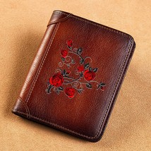  Wallet Rose Flower Printing Card Holder Male Short Purses BK1115 - £62.87 GBP