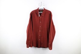 Vintage Eddie Bauer Mens XL Faded Moleskin Chamois Cloth Button Down Shirt Red - £35.44 GBP