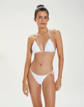 Vi X Swim White Lucy Tie Side Brazilian Bikini Bottom (M) - £86.32 GBP