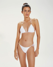 Vi X Swim White Lucy Tie Side Brazilian Bikini Bottom (M) - £82.22 GBP