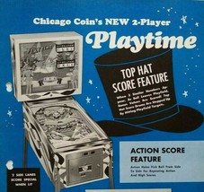 Playtime Pinball Flyer Original Chicago Coin Vintage Art Print Promo She... - £19.69 GBP