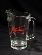 Vintage Budweiser Bow Tie Logo Heavy Bottom Glass Pitcher Original - £10.84 GBP