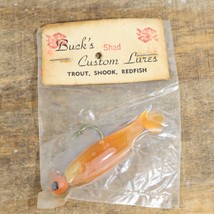 NOS Bucks Custom Lures Paddle Tail Swimmer Soft Lure Jig Orange Head 1/4oz - $7.13