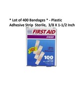 400 Count, Plastic Adhesive Bandages 3/8 X 1-1/2 Inch Band Aid Adhesive ... - £23.96 GBP