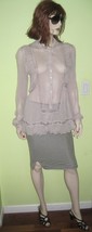 Vtg Hannah Women&#39;s Fashionista Silk Lace Blouse Tunic Pullover Shirt Top Sz M - £15.71 GBP