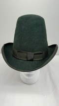 Rare Moveo Et Proficio Victorian Woman’s 7 1/4”Green Wool Hat Knox New York - £384.47 GBP