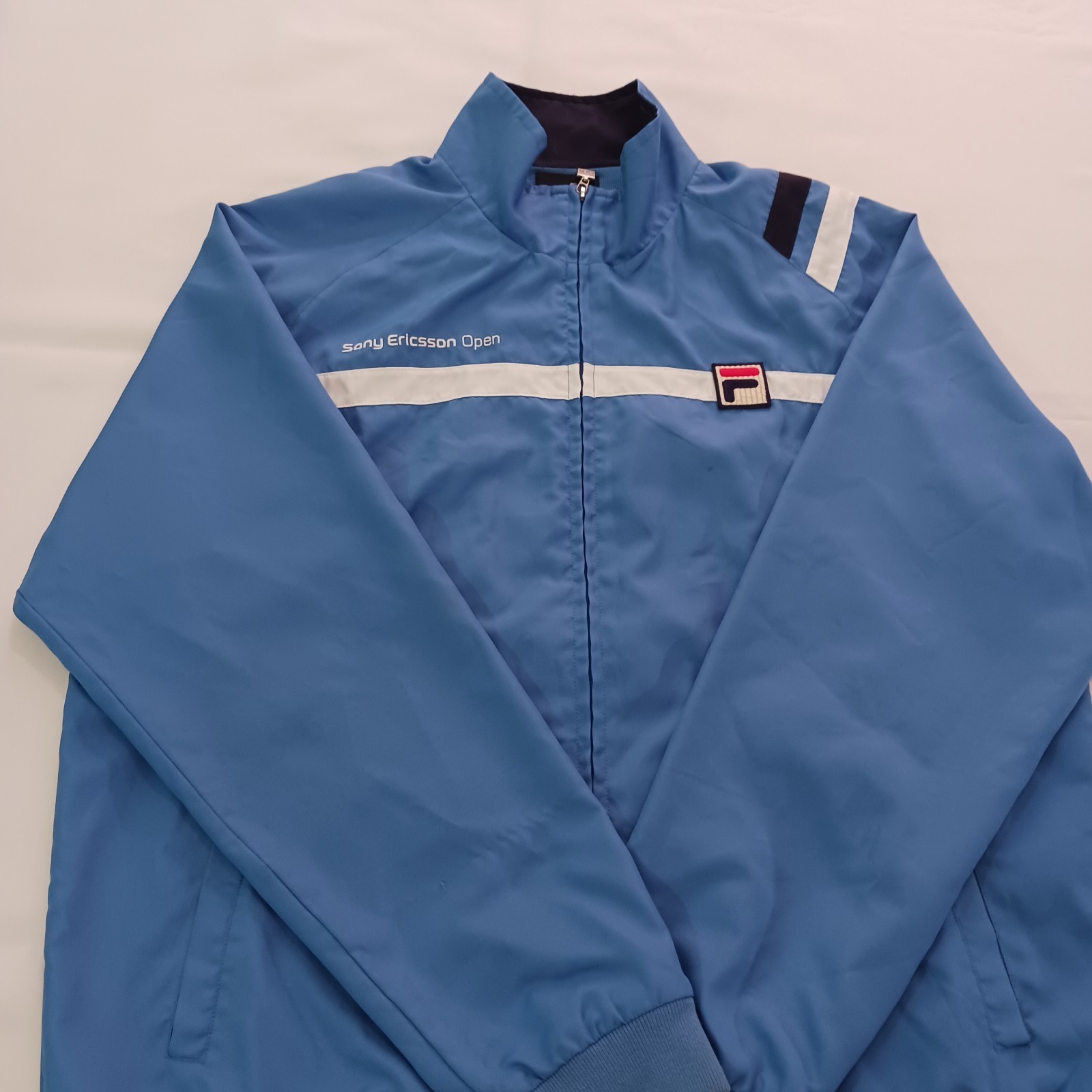 Fila Sony Ericsson Full Zip Tennis Warmup Jacket Blue Men's XL VTG Master Miami Item image 11