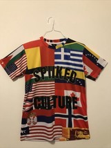 Spiiked Culture Mens World Flags Shirt L Ronnie Martin Design Jersey OOP... - £35.03 GBP