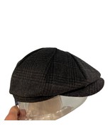 Pan PacSight  Hat Mens M/L Newsboy Golf Wool Blend Gray Plaid Driving Ca... - $18.17 CAD