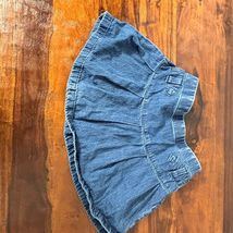 Abercrombie Kids Girls Blue Denim Skort Size 11/12 Pleated Elastic Waist - $11.09