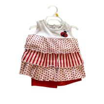 New Swiggies Size 0 3 Months 2 Piece Shorts Tank Tiered Top Red Shorts Ladybug - £8.55 GBP