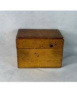 Vintage Oak Wooden Recipe File Index Card Box Hinged Lid Dovetailed Joints - $16.17