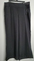 Lane Bryant Black Dress Pants Metallic Pinstripe Wide Leg Size 18 NEW - $28.99