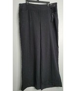 Lane Bryant Black Dress Pants Metallic Pinstripe Wide Leg Size 18 NEW - £22.97 GBP