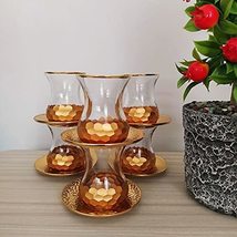 LaModaHome Turkish Arabic Tea Glasses Set, Fancy Vintage Handmade Set for Servin - £57.36 GBP