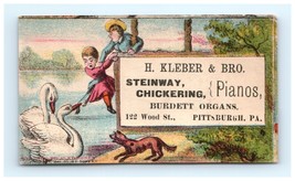 H. Kleberg &amp; Bros Steinway, Chickering Pianos Victorian Trade Card - £11.06 GBP