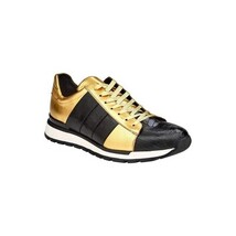 Belvedere Sneakers Blake Genuine Ostrich and Soft Italian Calf Black Gold 33629 image 5