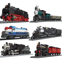 City Steam Train Cargo Railway Station Model Building Blocks Set MOC Bricks Toys - $37.62+