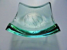 Stephen Schlanser Jade Art Glass Bowl Brush Stokes - $149.00