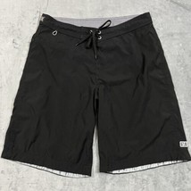 Vintage Hurley Surf Board Shorts Men&#39;s 34 Black Swim Trunks Made In Usa Rare - £27.08 GBP