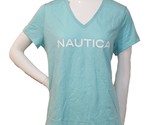 Nautica Ladies&#39; Size X-Large Short Sleeve V-Neck T-Shirt, Blue - £11.95 GBP