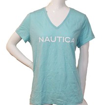 Nautica Ladies&#39; Size X-Large Short Sleeve V-Neck T-Shirt, Blue - £11.95 GBP