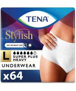 TENA Stylish Super Plus Incontinence Underwear Women 4 Pk. 64 Total Larg... - $900.05 MXN